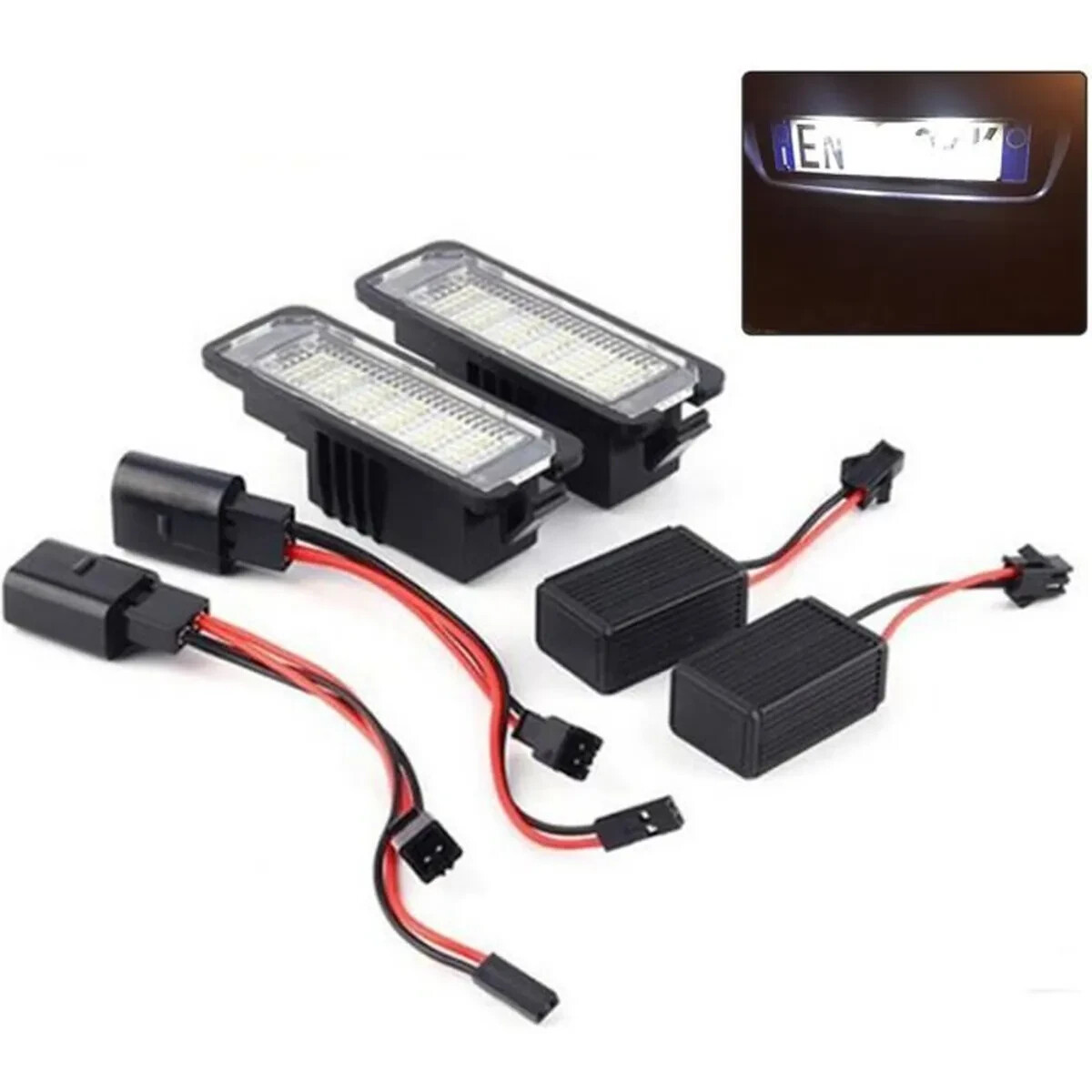Feu plaque immatriculation LED 12V blanc pur pour Beetle et Passat CC