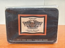 Harley Davidson 1913 Ford Model T Van Dime Bank 1/43 New Sealed Model CV JD