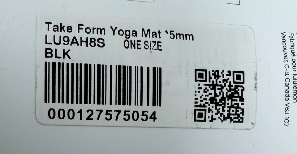 Estera de yoga Lululemon Take Form 5 mm negra maciza LU9AH8S NEGRA 26"x71" Foto 3 de 3