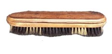Horsehair oblong wood back tufted antique clothing shoe brush, 8 3/4" x 2 3/8"