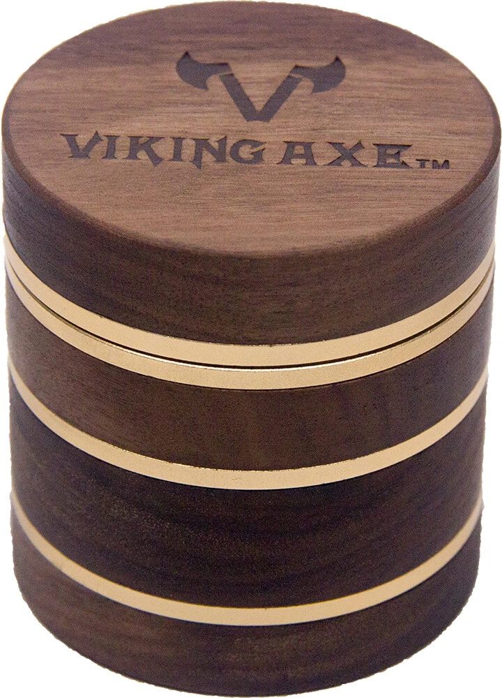 2.5'' 4 Piece Walnut Solid Wood Metal Herbal Herb Spice Grinder Crusher Gold
Opens in a new window o