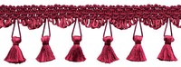 DÉCopro Tassel-Fransenband TFSS0225 Farbe E10 Dunkel Weinrot 8 Yards