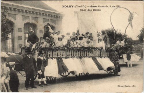 CPA NOLAY - grande cavalcade de 1908 - char des bébés (47462) - Photo 1/2