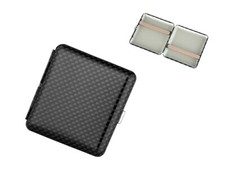 Carbon Look Optik Zigaretten Etui 20er Zigaretten Dose Metall Box Gummiband