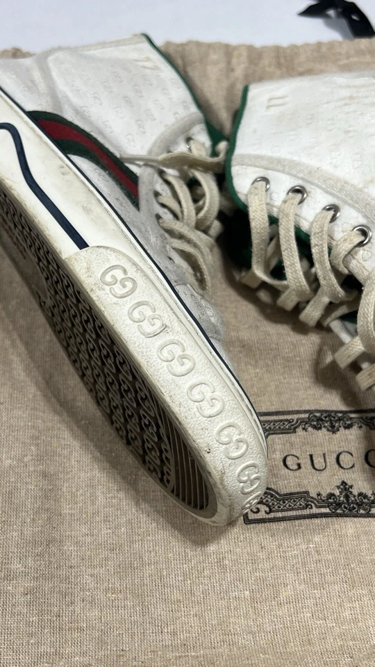 Gucci High-Top Sneakers Size 8 USED 100% AUTHENTIC - Image 4 of 4