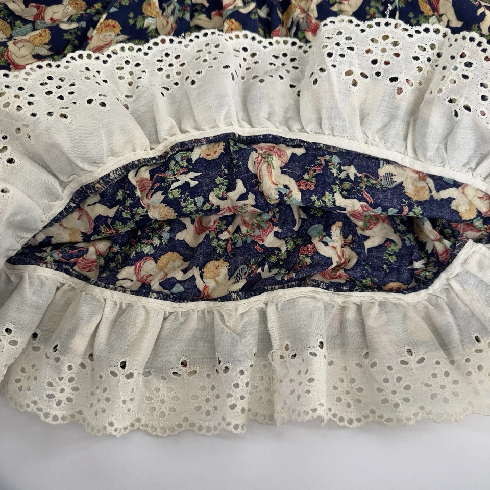 Vestido de Navidad Allison Ann 3T Estampado de Ángel Encaje Calado Dobladillo Cuello Terciopelo Foto 4 de 4