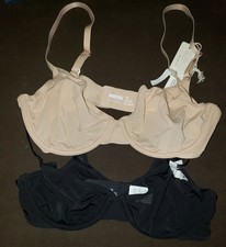 2 NWT Smoothez Aerie Full Coverage Underwire Unlined Bras Mesh 32D Nude Black