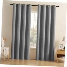 Blackout Curtains 84 inch Length 2 Panels 52"W x 84"L Pack of 2 Light Grey