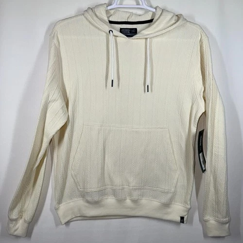 Modern Culture Mens Size Medium Cream Hoodie With Pockets Embroidered Design New - product listing photo