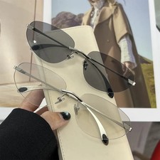 Futuristic Frameless Sunglasses Luxury UV400 Protection Hip-Hop Sun Glasses 2025