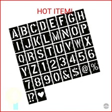 1 Inch Letter Stencils Symbol Numbers Craft Stencils, 42 Pcs Reusable Alphabet T
