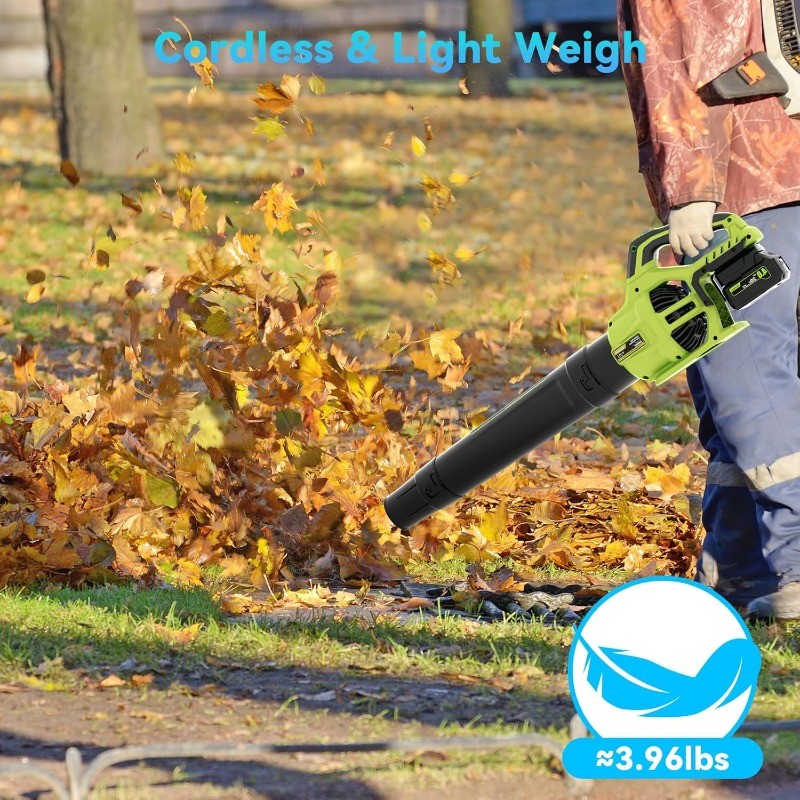 Leaf Blower Cordless with 2 x 4.0Ah Battery and Charger, 780CFM 260MPH Electric 