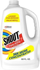 Shout Triple-Acting Laundry Stain Remover Liquid Refill 60 fl oz and Lifts Tough