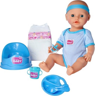 Simba 105030044 - New Born Baby Puppen-Junge, Vollvinylpuppe mit Schlafaugen