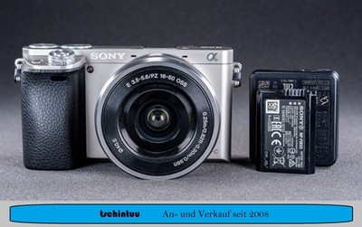 Sony Alpha A 6000 Digitalkamera  Silber Kit mit 16-50 mm Objektiv 2.500 Klicks