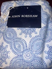 John Robshaw King Duvet Cover Akash Azure Cotton  New