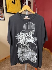 Vintage Looney Tunes BUGS BUNNY PAID IN FULL Hip Hop Warner Bros. Rap Tshirt XL 
