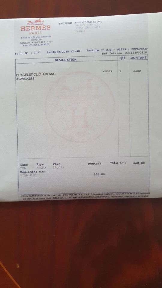 HERMES ARMBAND CLIC H, NEU, WEISS / GOLD, OVP MIT KARTON + KAUFBELEG 2025, 660 E - Bild 2 von 4