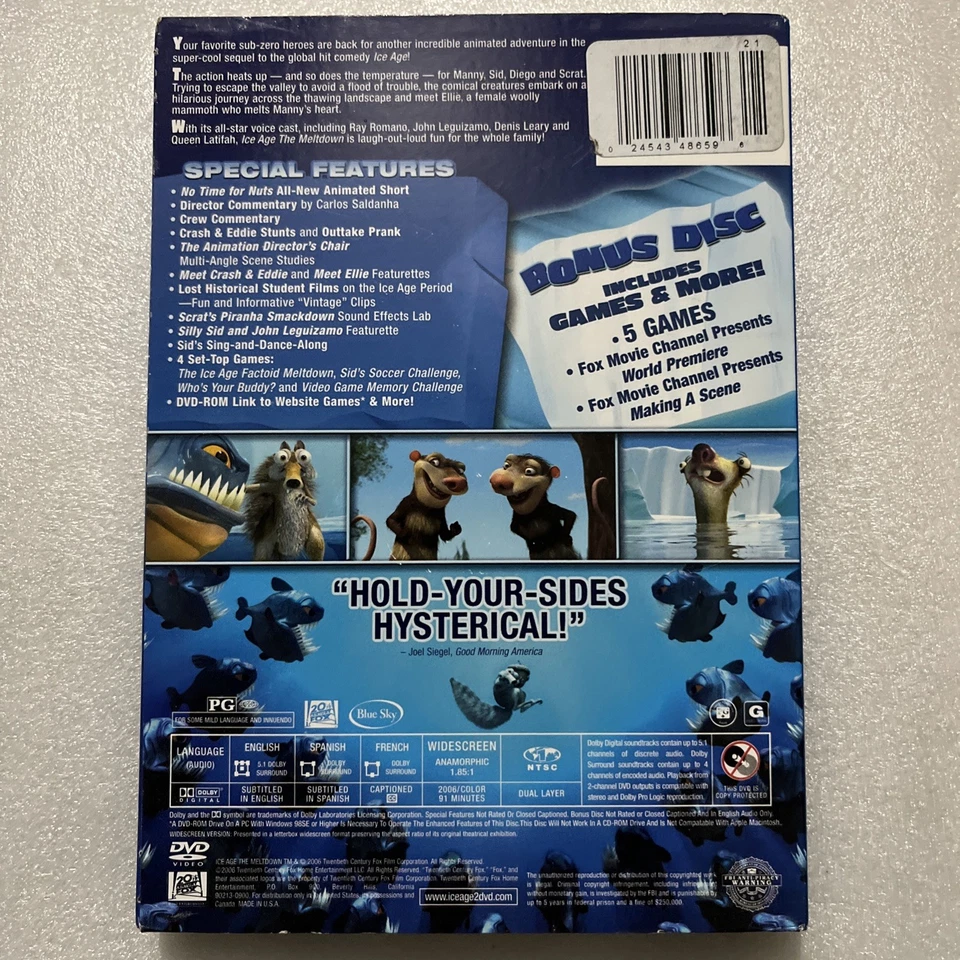 Ice Age: The Meltdown (DVD, Target Exclusive w Bonus Disc, Slipcover) NEW SEALED - Image 3 of 4