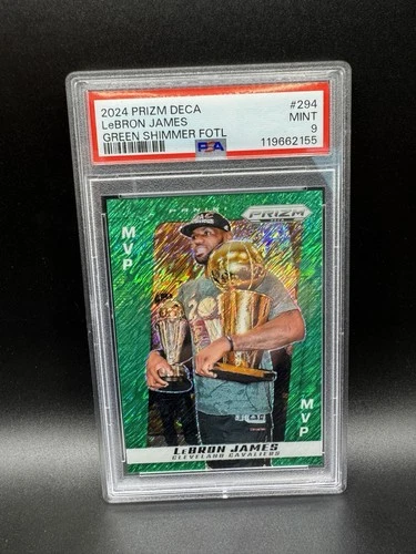 Lebron James 2024 Prizm Deca Green Shimmer FOTL PSA 9