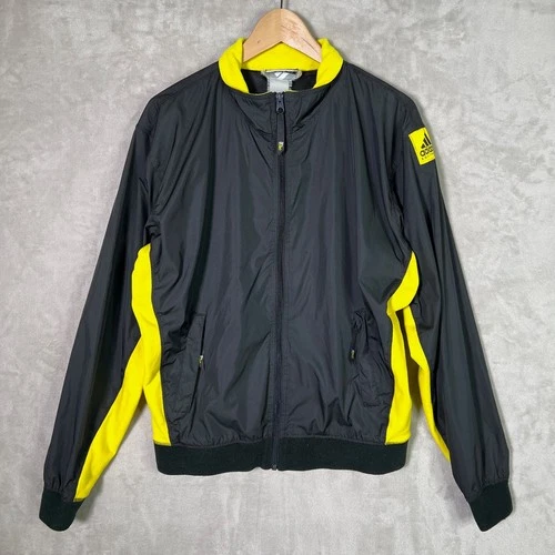 Vintage 90s Adidas EQT Freddy The Foot Windbreaker Jacket Mens M Black Yellow - product listing photo