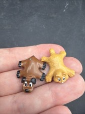 Vintage Pound Puppies Micro Galoob Mini Figure 1995 Brown 1  Lay Flat Dog Cat