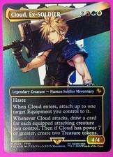 Cloud, Ex-SOLDIER (Borderless) #202 *Foil* (NM) - Commander: FINAL FANTASY MTG