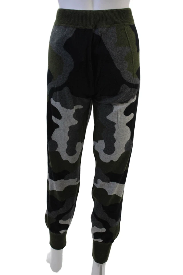 Lisa Todd Women Jogger Sweatpants Black Camo Cotton Cashmere Drawstring Size L - Image 3 of 4