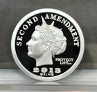 2013 Norfed $25 Second Amendment 1/2 oz .999 Silver Coin Half Liberty (Buds Gun)