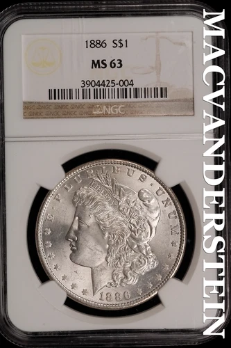 1886 Morgan Dollar - NGC MS 63 - Brilliant Uncirculated  Lustrous  #SLH393