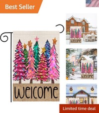 Durable 12x18 Double-Sided Christmas Flags for Holiday Decor - Weather Resistant