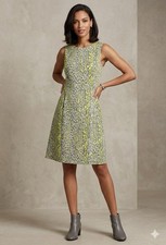 NWT Gap Women’s 6 Tall Pamela Gray Yellow Animal Print Sheath Dress 6T Classic S