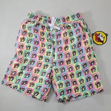 Buc-ee's Boy's Sz YL Pastel Logo Print Lined Elastic Waist Swim Trunks Swimsuit