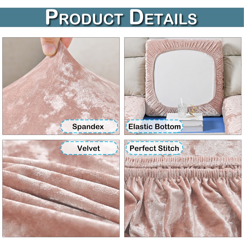 Sofa Cushion Cover Stretch Slipcover Crushed Velvet Sofa Covers Protector Home eBay