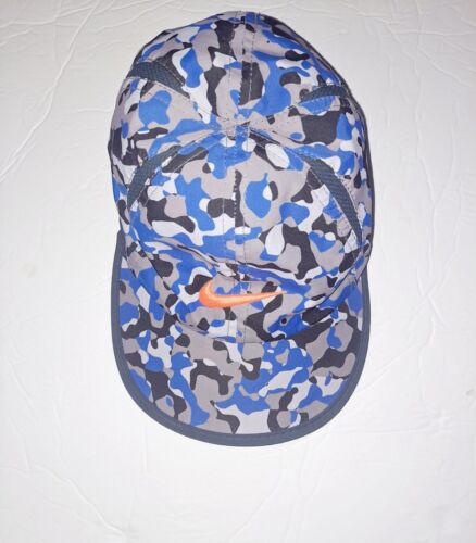 Nike Youth Hat Cap Strapback Blue Gray Camouflage Adjustable Embroidered Kids - Picture 1 of 7