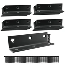 8 Pcs Black L Brackets Heavy Duty Steel Shelf Braces for Wood 3.2x0.8 Inches