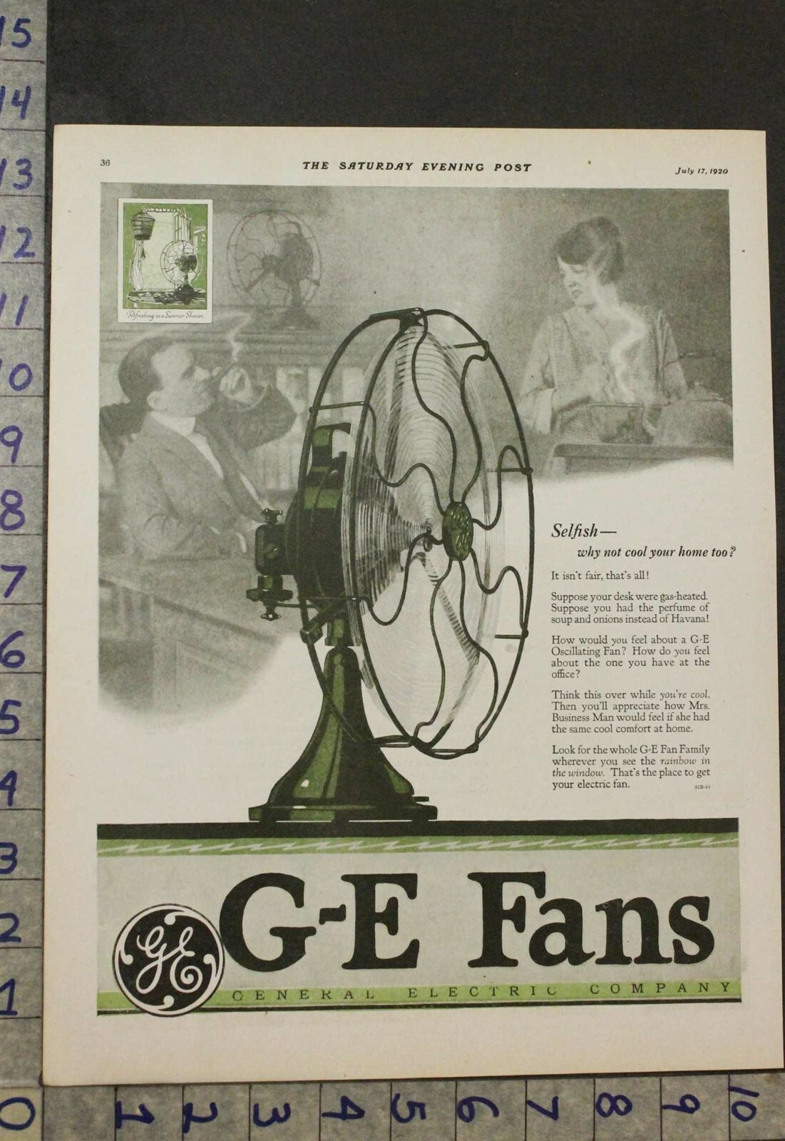 1920s GE Oscillating Fan Motor for Home Ventilation and Vintage Decor SKU-image