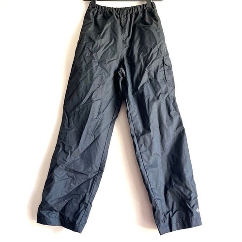 Columbia rain wind pants black kids medium 10 12 cargo pocket nylon hiking camp
