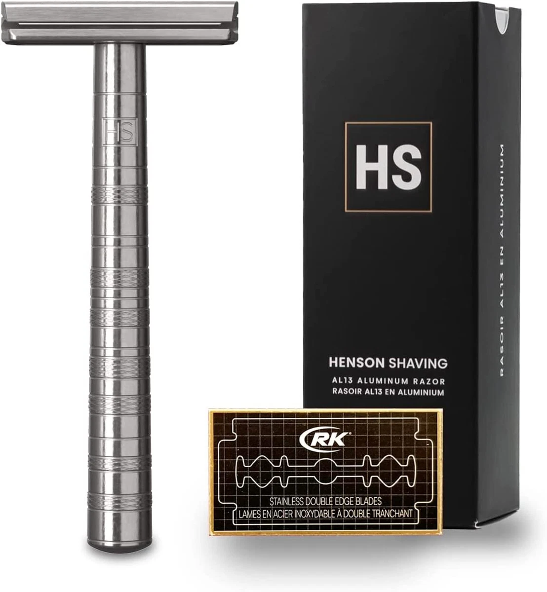 HENSON SHAVING AL13 Shaver MEDIUM (AIRCRAFT ALUMINUM) with 5 Replacement Blades