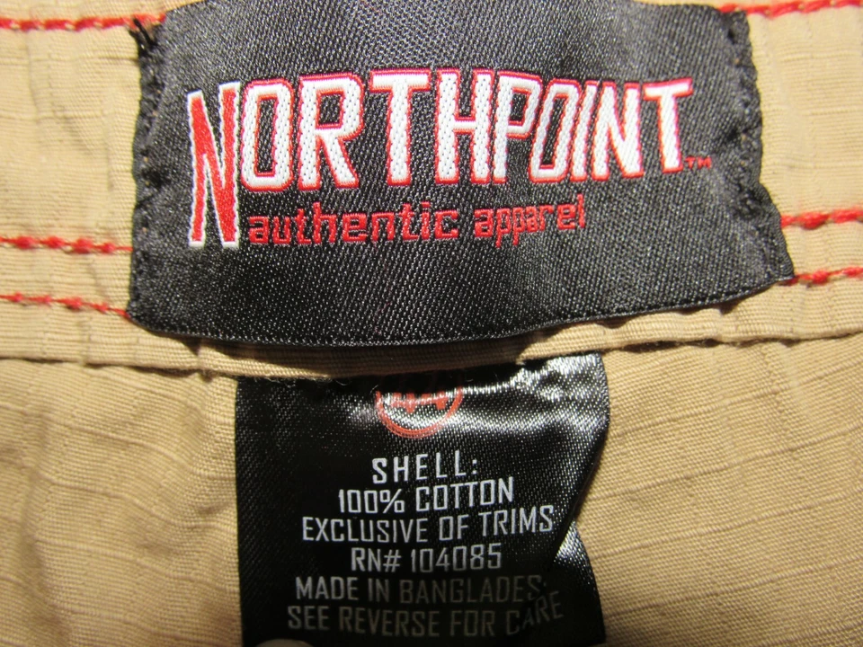 Pantalones Cortos Carga Ripstop Northpoint Para Hombre Talla 46 Algodón Caqui Cinturón 44" x 11" Foto 3 de 4