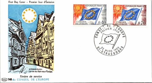 France FDC 1969 - Duty stamp of the Council of Europe - Strasbourg - F29107