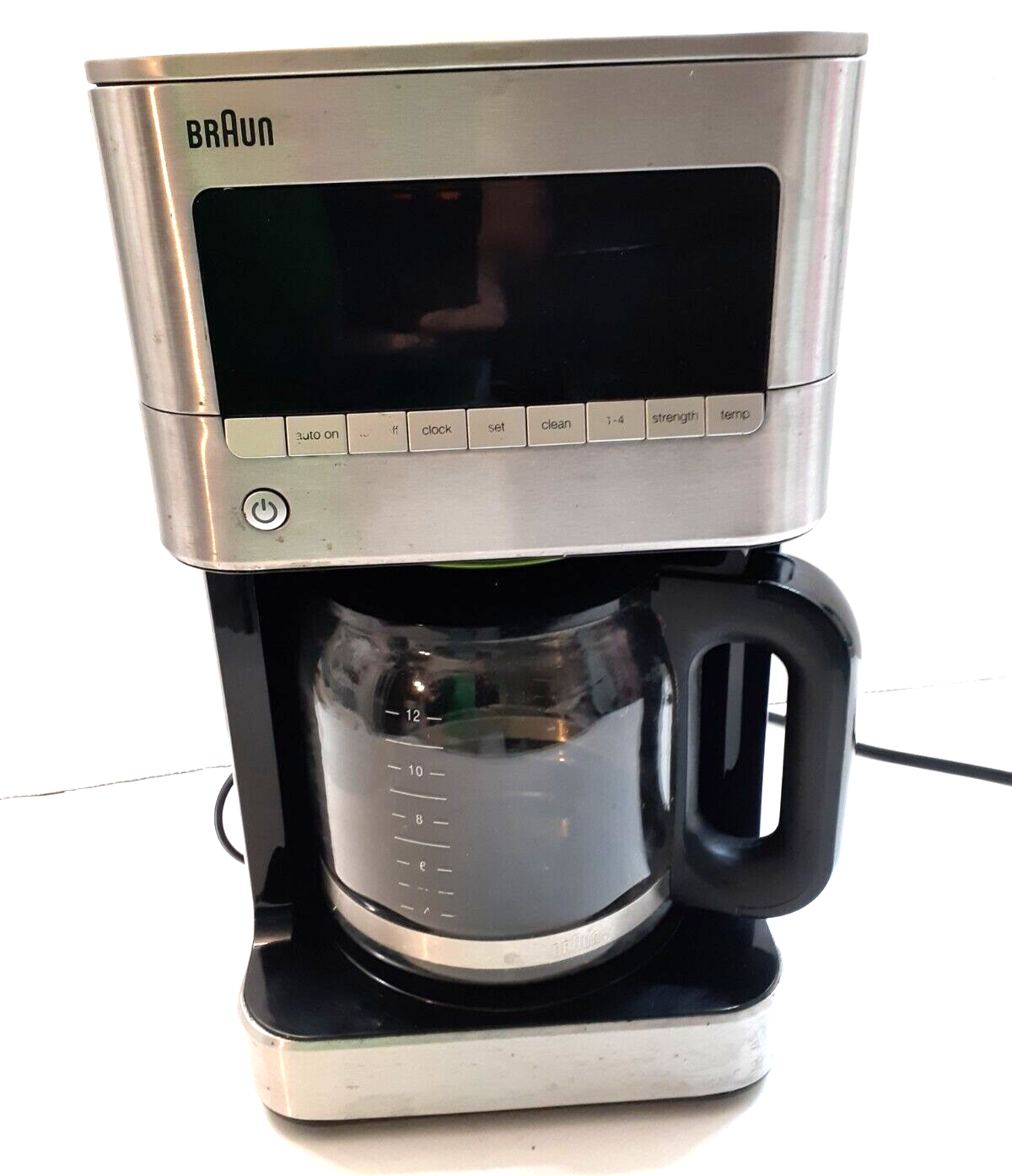 Braun KF7170 BrewSense Drip Glass Coffeemaker, 12 Cup, Stainless Steel