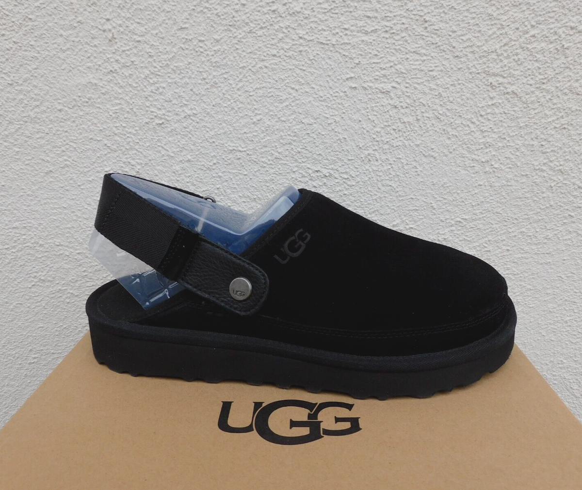 UGG Black スエード Goldencoast サンダル UGG BLACK GOLDENCOAST CLOG SUEDE PLATFORM SANDALS, MEN US 14