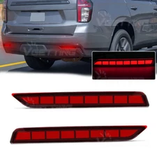 Full LED Rear Bumper Reflectors For Chevy Chevrolet Suburban 2021-up Tail Brake