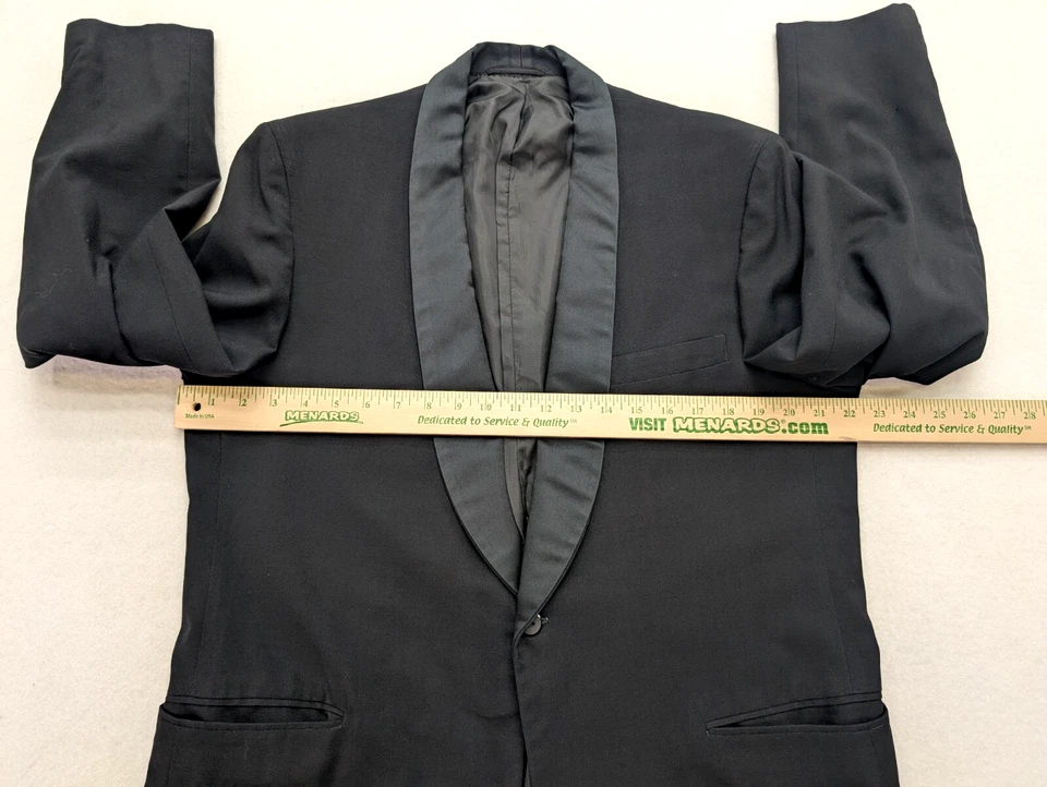 After Six Vintage Men's Tuxedo Size 42R Black Pants Sz 38x30 Formal Wedding - Image 3 of 4