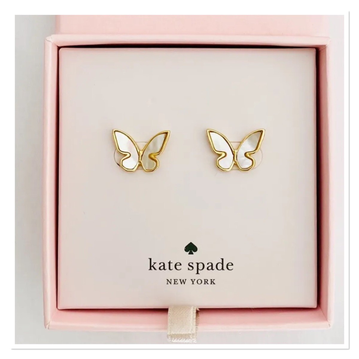 KATE SPADE NY All Flutter Mother of Pearl Butterfly Necklace