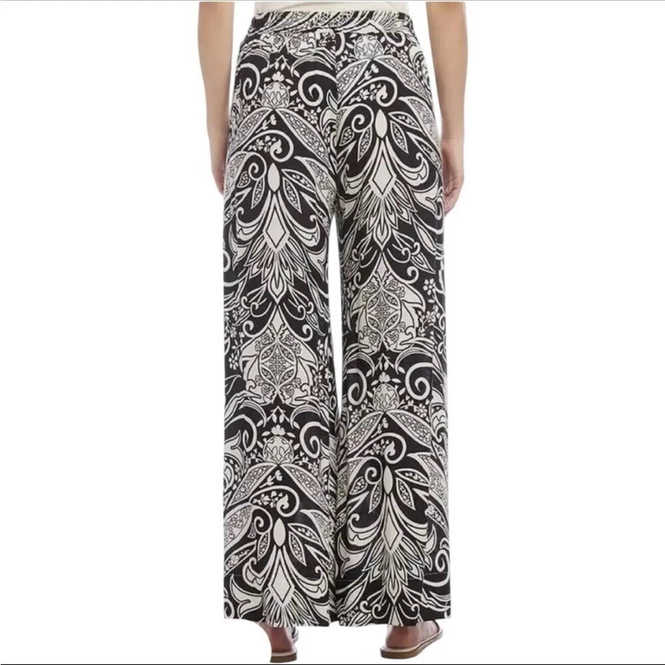 Karen Kane Wide Leg Bloom Pants In Black/White XL - Image 3 of 4