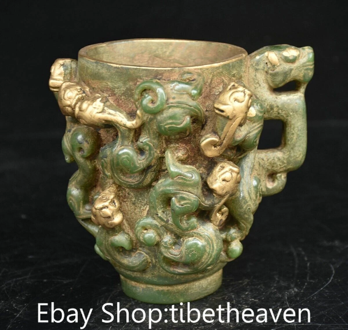 Green Antique Original Jade Antique Chinese Glasses & Cups for