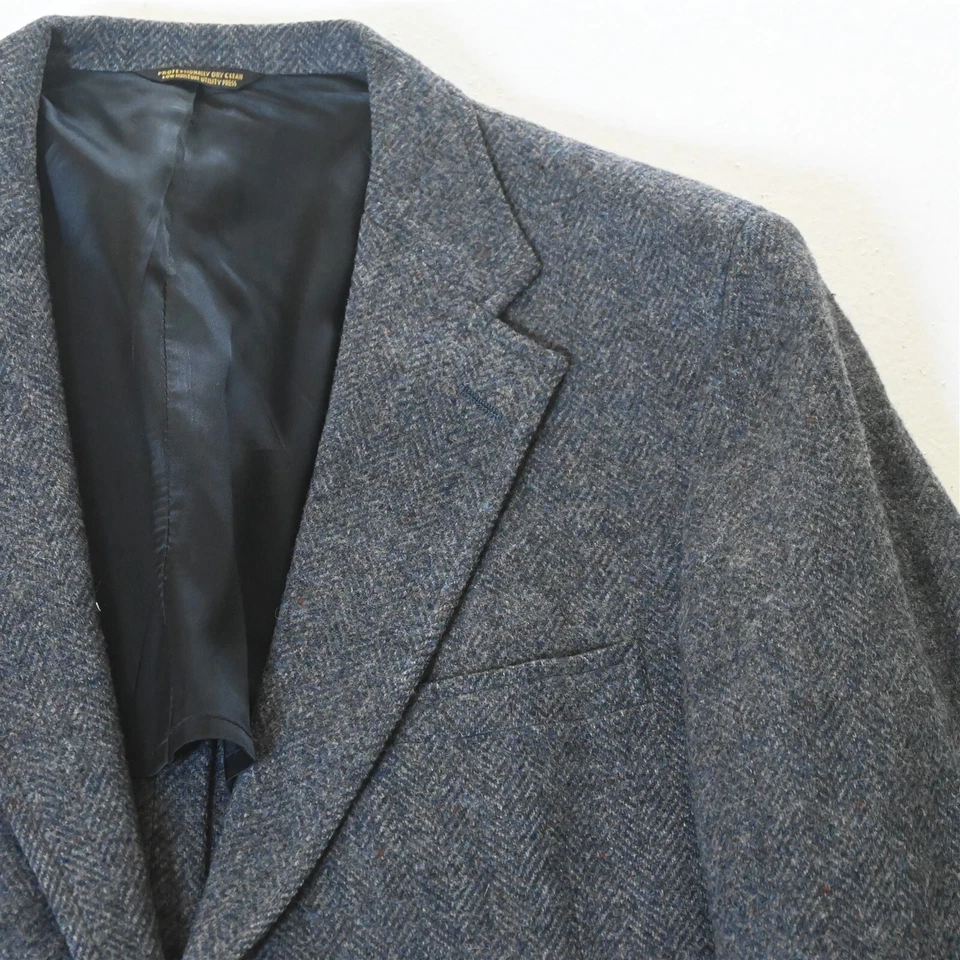 Blazer Traje Chaqueta Abrigo Deportivo Palm Beach 46R Azul Espiga Tweed Para Hombre Foto 2 de 4
