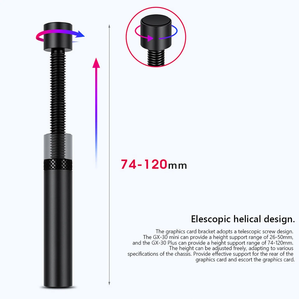 Graphics Card GPU Holder Support Telescopic Rotary Video Card Sag Bracket Stand - Image 4 of 4